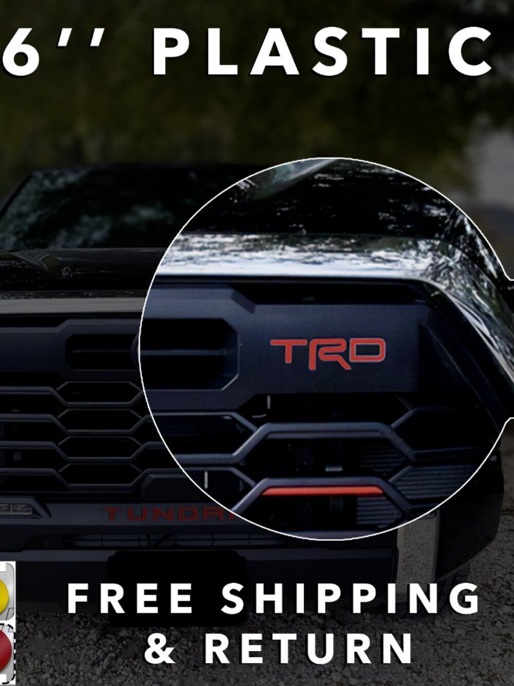 RED RAISED TRD UPPER FRONT GRILLE LETTERS FOR TOYOTA TUNDRA 2022 2023 2024
